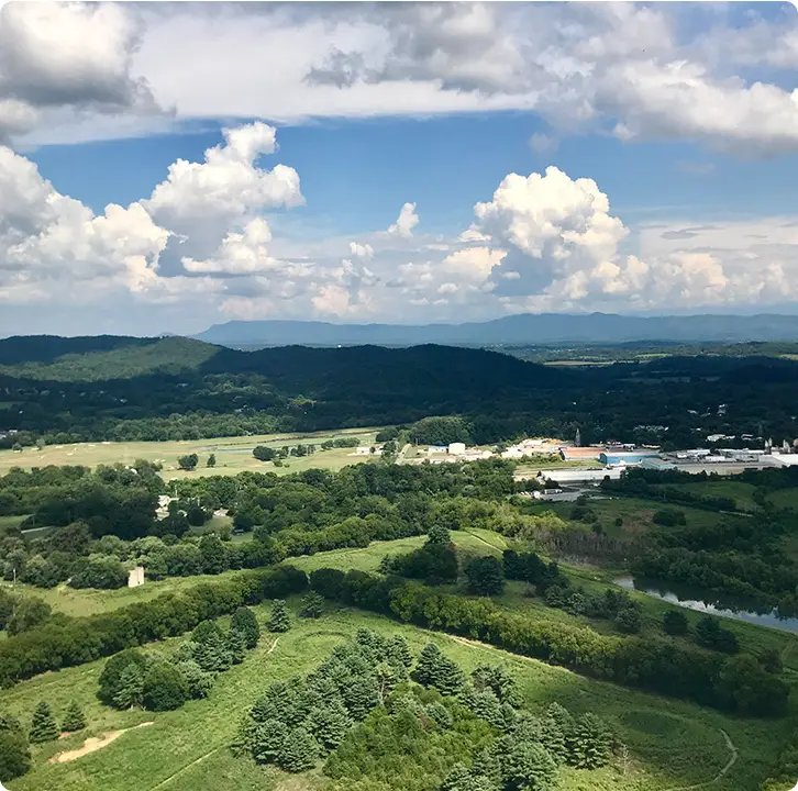 Aerial view of Springbrook Farm in Alcoa Tennessee